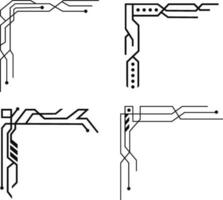 Border Corner Futuristic. Different Shapes  Decoration Vector Design Doodle Sketch Style For design decoration.Vector Pro
