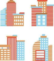 City Buildings set . with graphs and other elements. Vector illustration.