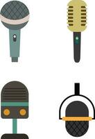 Podcast Microphone Illustration, Web design icon. Sound vector icon, Record. Microphone - Studio Symbol recording. Retro microphone icon. Vector illustration