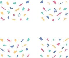 Colorful Confetti Party.  And Ribbon On Celebration And Party Event Background. Colorful. Vector illustration