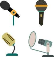 Podcast Microphone Illustration, Web design icon. Sound vector icon, Record. Microphone - Studio Symbol recording. Retro microphone icon. Vector illustration