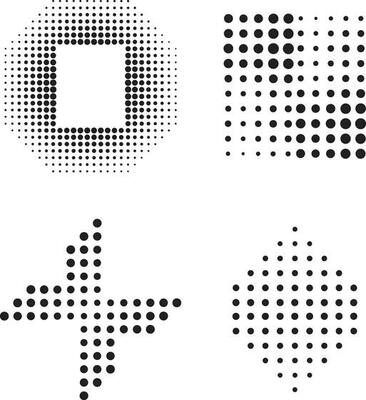 Halftone Dotted, horizontal template using halftone dots pattern. Vector illustration