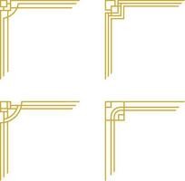 Luxury Corner Frame. Vector geometric golden template, art deco corners for borders and frames. Vector illustration.