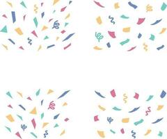 Colorful Confetti Party.  And Ribbon On Celebration And Party Event Background. Colorful. Vector illustration