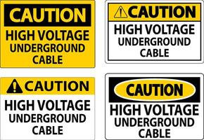 precaución firmar alto voltaje subterráneo cable vector