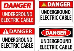 Danger Sign, Underground Electric Cable vector