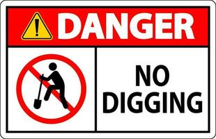 Danger Sign, No Digging Sign vector