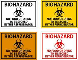 Biohazard Sign No Food Or Drink To Be Stored In This Refrigerator vector