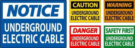 Caution Sign, Underground Electric Cable vector