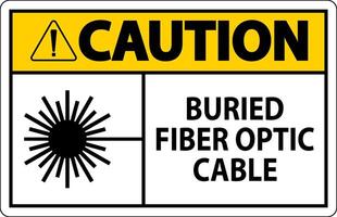 precaución primero firmar, enterrado fibra óptico cable vector