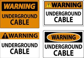 Warning Sign, Underground Cable vector