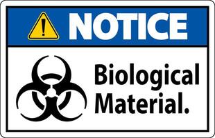 Notice Label Biological Material Sign vector