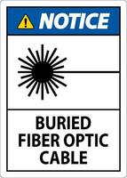 Notice First Sign, Buried Fiber Optic Cable vector