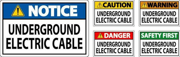 Caution Sign, Underground Electric Cable vector