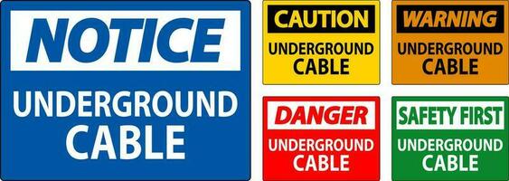 Warning Sign, Underground Cable vector