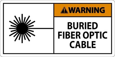 advertencia firmar, enterrado fibra óptico cable vector