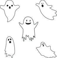 Ghost Halloween Set. Cute ghost shadow. ghost sheet for halloween character design. Isolated vector illustration.