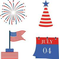 Independence Day, decoration design, bunting decoration, and American  element. Vector illustration.
