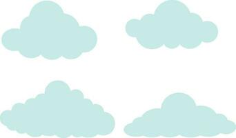 Simple Cloud Shape background. Rendering of flat round cartoon fluffy cloud icon.  geometric shape vector illustration