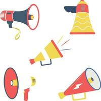 Flat Megaphone Illustration. Design on Background Vector Template. Vector illustration