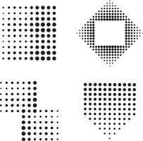 Halftone Dotted, horizontal template using halftone dots pattern. Vector illustration