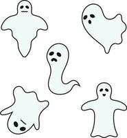 Ghost Halloween. Cute ghost shadow. ghost sheet for halloween character design. Isolated vector illustration.