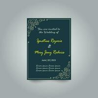 Luxury wedding invitation card design set. Luxury vintage golden vector invitation card template