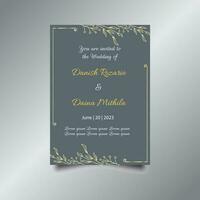 Luxury wedding invitation card design set. Luxury vintage golden vector invitation card template