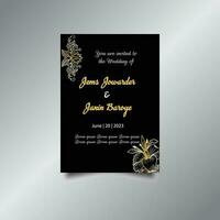 Luxury wedding invitation card design set. Luxury vintage golden vector invitation card template