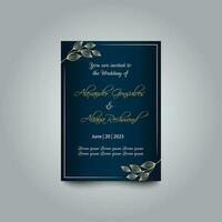 Luxury wedding invitation card design set. Luxury vintage golden vector invitation card template