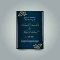 Luxury wedding invitation card design set. Luxury vintage golden vector invitation card template