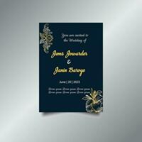 Luxury wedding invitation card design set. Luxury vintage golden vector invitation card template