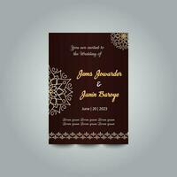 Luxury wedding invitation card design set. Luxury vintage golden vector invitation card template