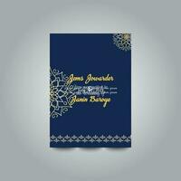 Luxury wedding invitation card design set. Luxury vintage golden vector invitation card template