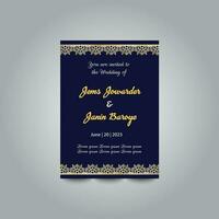 Luxury wedding invitation card design set. Luxury vintage golden vector invitation card template