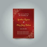 Luxury wedding invitation card design set. Luxury vintage golden vector invitation card template