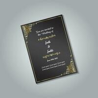 Luxury wedding invitation card design set. Luxury vintage golden vector invitation card template