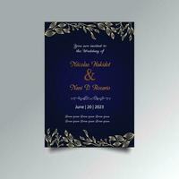 Luxury wedding invitation card design set. Luxury vintage golden vector invitation card template