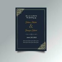 Luxury wedding invitation card design set. Luxury vintage golden vector invitation card template