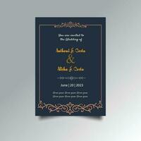 Luxury wedding invitation card design set. Luxury vintage golden vector invitation card template