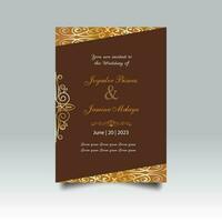 Luxury wedding invitation card design set. Luxury vintage golden vector invitation card template