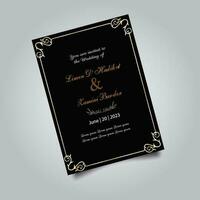 Luxury wedding invitation card design set. Luxury vintage golden vector invitation card template