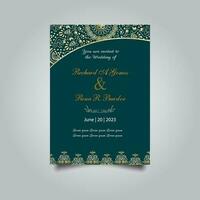 Luxury wedding invitation card design set. Luxury vintage golden vector invitation card template