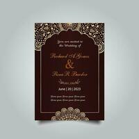 Luxury wedding invitation card design set. Luxury vintage golden vector invitation card template