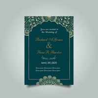 Luxury wedding invitation card design set. Luxury vintage golden vector invitation card template