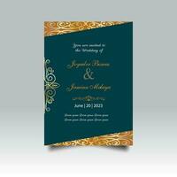 Luxury wedding invitation card design set. Luxury vintage golden vector invitation card template