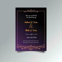 Luxury wedding invitation card design set. Luxury vintage golden vector invitation card template