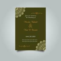 Luxury wedding invitation card design set. Luxury vintage golden vector invitation card template