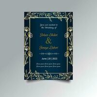 Luxury wedding invitation card design set. Luxury vintage golden vector invitation card template