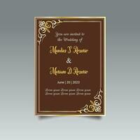 Luxury wedding invitation card design set. Luxury vintage golden vector invitation card template